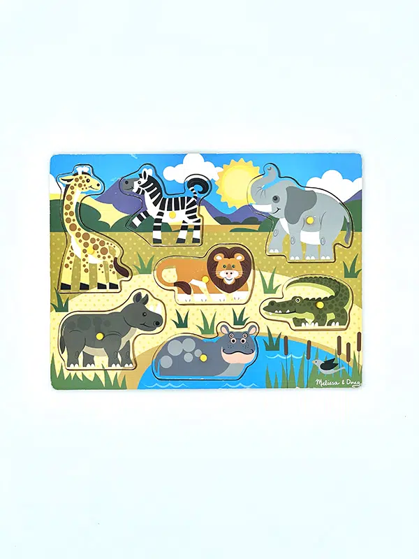 Puzzle en bois à boutons 7 pièces Safari
