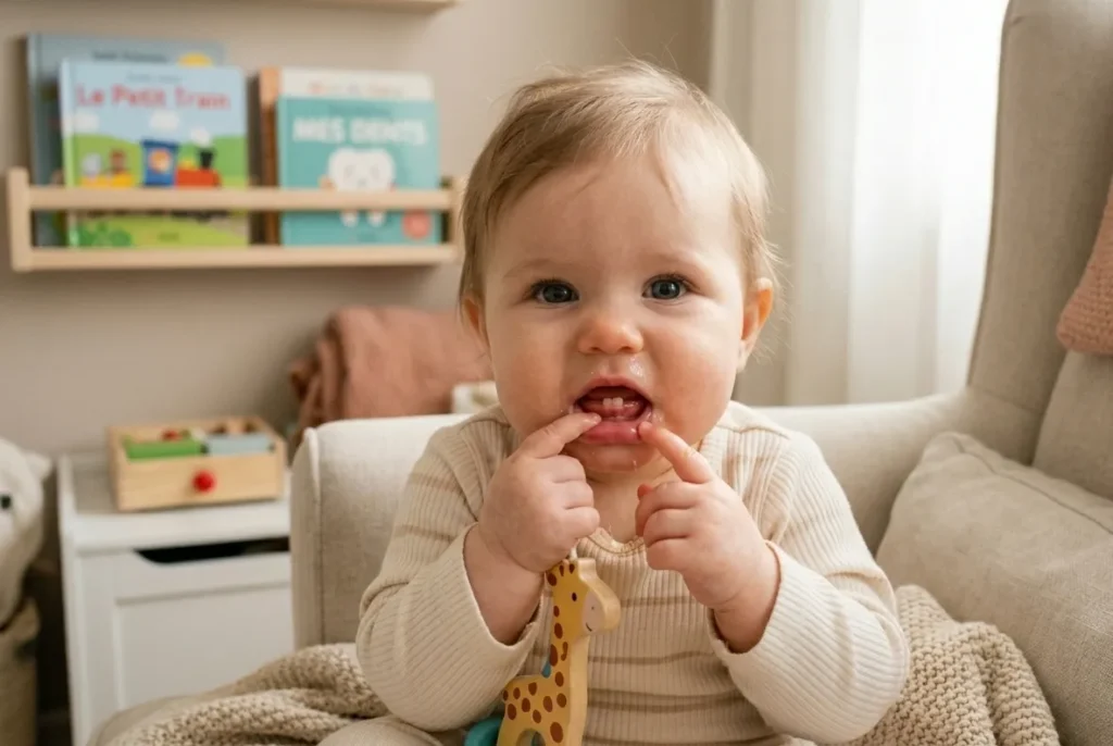 bébé tousse la nuit poussée dentaire