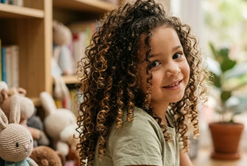 cheveux bouclés enfant